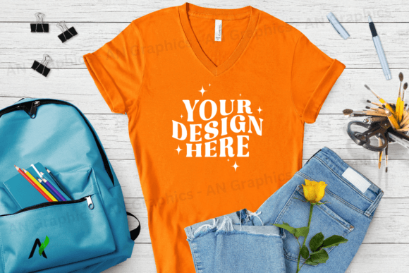 Bella Canvas 3005 V-Neck Mockup - 012: A Professional Design Tool for T-Shirt Creators