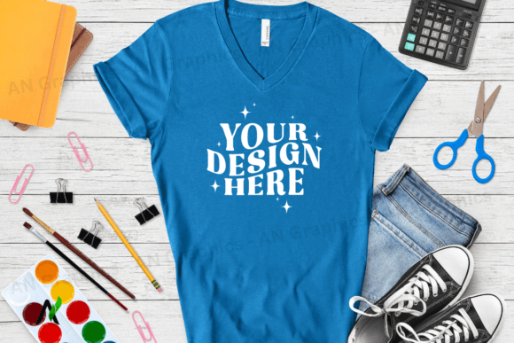 Bella Canvas 3005 V-Neck Mockup - 024: A Professional Tool for Design Presentation