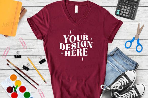 Bella Canvas 3005 V-Neck Mockup - 028: A Professional Tool for T-Shirt Design Presentation