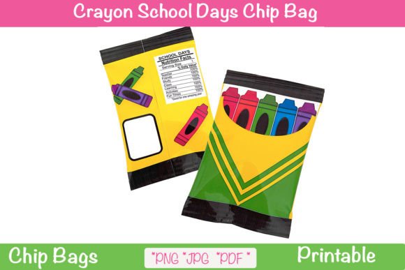Crayon School Printable Chip Bag