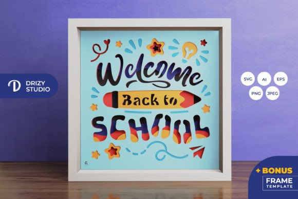 Welcome Back to School 3D Shadow Box